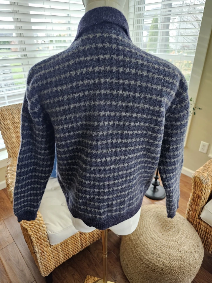 Cárdigan suéter vintage 100 % lana Eddie Bauer para mujer talla pequeña S espiga Foto 4 de 4
