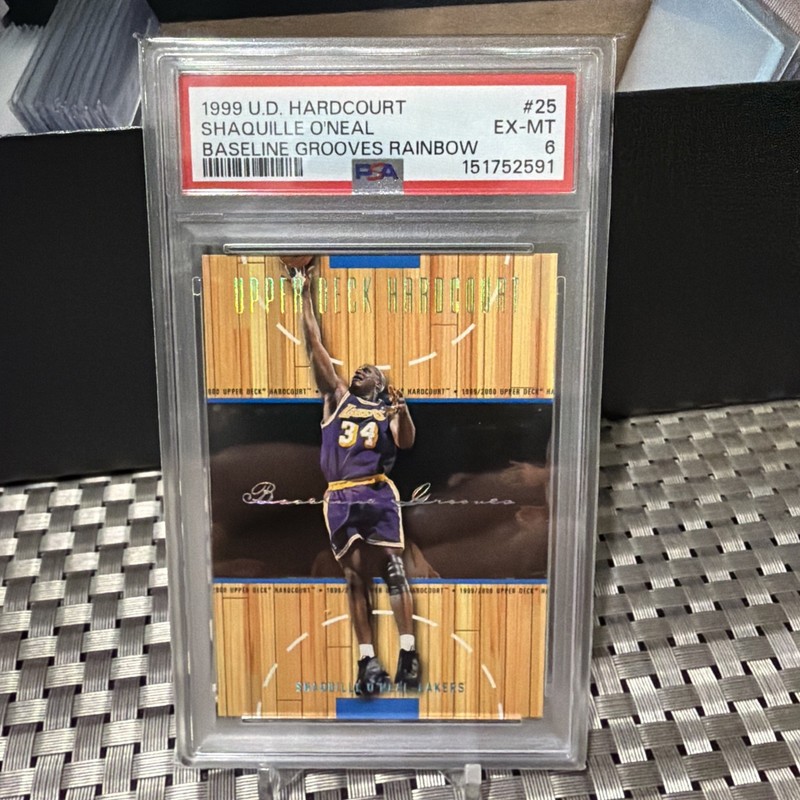 1999 UD Hardcourt Shaquille O’Neal #25 Baseline Grooves Rainbow PSA 6 🔥