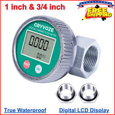 1 Inch Digital Water And Fuel Flow Meter with 3/4 Inch Adapters, EMI Protection