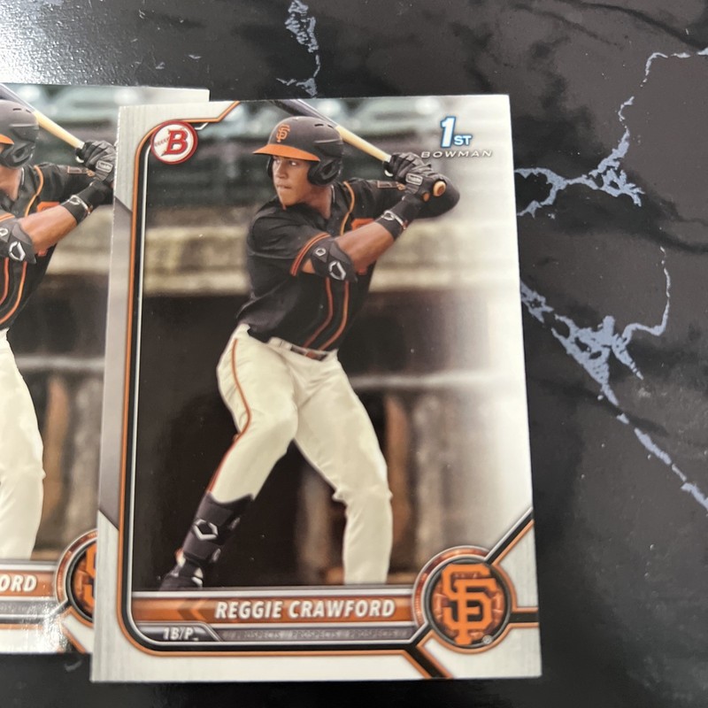 25 CARD LOT 2022 Bowman Draft REGGIE CRAWFORD Giants 1st Prospect RC #BD-33