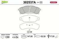 Valeo Bremsbelagsatz Scheibenbremse Expert 302537A FüR Ford Ranger TKE Ecoblue