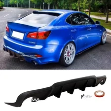Fit 06-12 Lexus IS250 350 4DR DMR Style Rear Diffuser Bumper Lip Add On Black