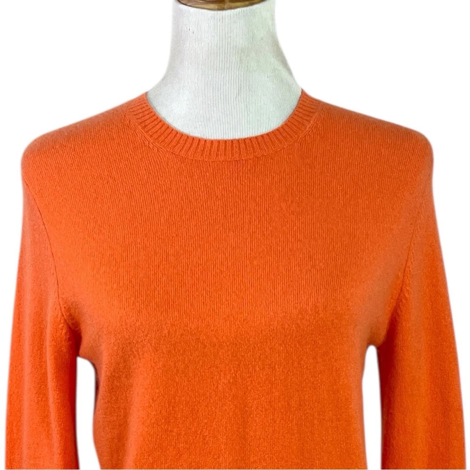 Suéter Pullover Investments Fino Cashmere Coral Naranja Cuello Redondo Talla Pequeña Foto 2 de 4