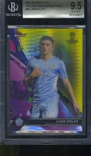 Liam Delap 2021-22 Finest UCL Yellow Prism Refractor ROOKIE CARD 59/250 BGS 9.5. rookie card picture