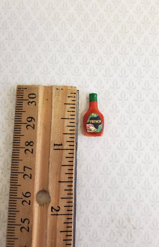 Aderezo para ensaladas miniatura para casa de muñecas x3 botellas accesorio de comida de cocina a escala 1:12 Foto 2 de 2