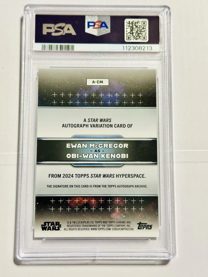 2024 Topps Star Wars Hyperspace Ewan Mcgregor Obi-Wan Kenobi Auto/25 PSA 10 Pop1 - Image 2 of 2