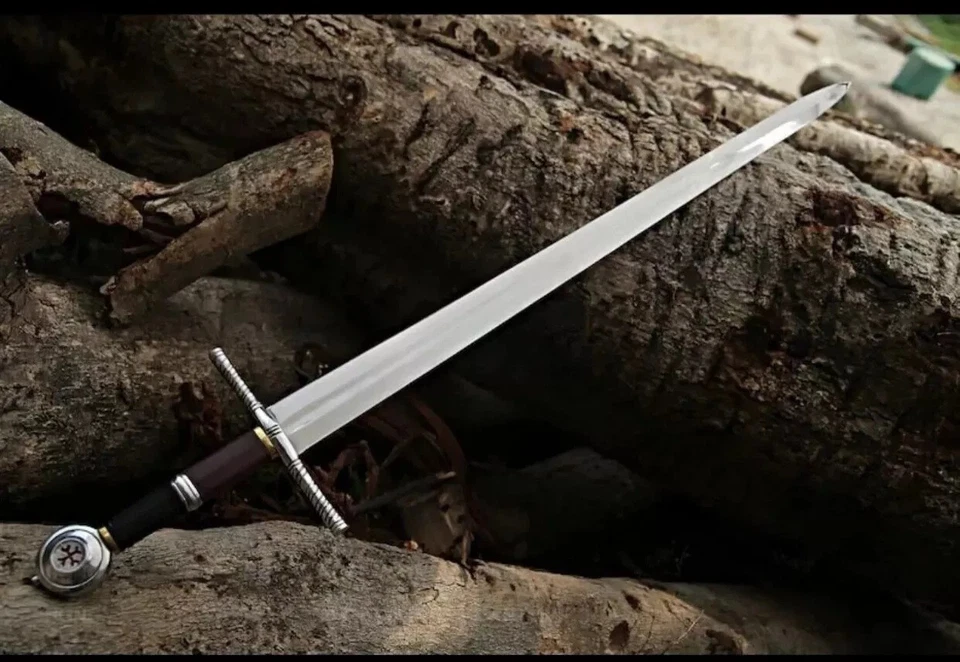 Templar Knight Sword From Game Of Thrones Got/Handmade Steel Sword With Sheath - Image 3 of 4