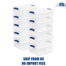 Sterilite Small Latching Storage Bin, 15 Quart Clear Plastic Storage Container w