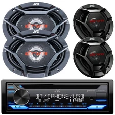 JVC KD-TD720BT 1-DIN Bluetooth CD Receiver, 2x 6x9" Speakers, 2x 6.5" Speakers
