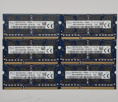 Sk Hynix 8GB 2Rx8 PC3L 12800S DDR3L 1600MHz HMT41GS6BFR8A Laptop Memory RAM QTY