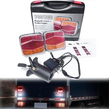 Wireless Magnetic Trailer Lights, Waterproof LED Light Rechargeable Adapter 7Pin