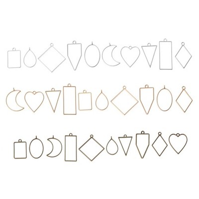 Geometric Frame Pendant for Key Frame Pendant Bezel Setting DIY UV Resin Charms