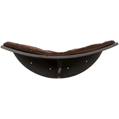 Lea Space Saving Wall Mounted Cat Perch with Soft Cushion, Espresso Brown