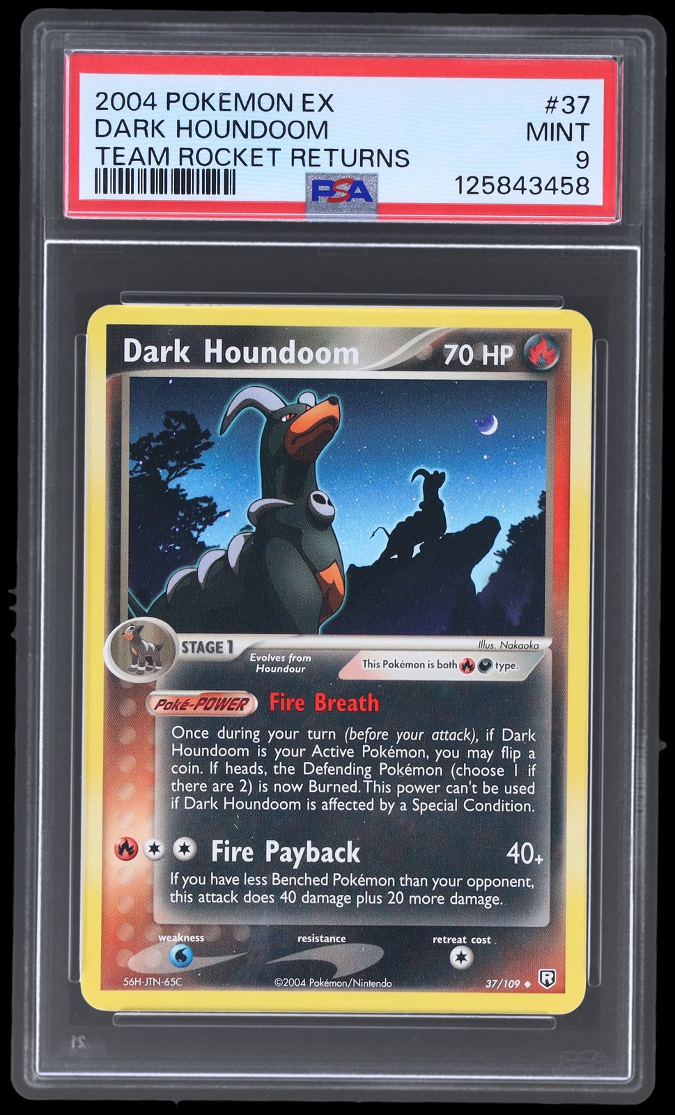 2004 Pokemon EX Team Rocket Returns Dark Houndoom #37 PSA 9 Mint