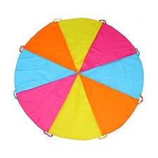 6ft Rainbow Parachute, Play Parachute Toy for Kids, Parachute with Handles 6FT