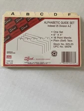 Vintage Index Guides- Smead Alphabetic Guide Set 6” X 4”, Set Of 25
