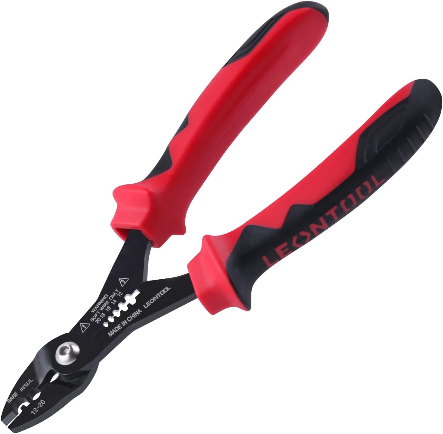4-in-1 Multi Purpose Electricians Pliers with Wire Cutter, Red & Black 