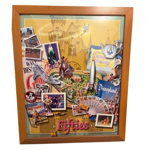 Disney Pop Century Resort 1950s Collage Framed Wall Art 24x30 Disneyland Decor