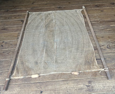 Vintage wooden frame fishing net, 42" X 44", nice condition, free U.S. shipping