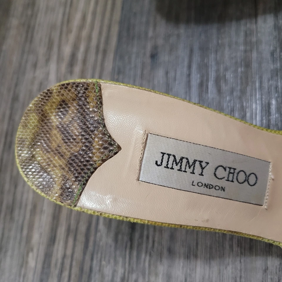 Jimmy Choo Green/Brown Snakeskin Stiletto Pumps Woman’s Size 7 - Image 2 of 4