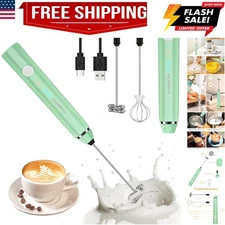 Milk Frother Wand Handheld Rechargeable Electric Whisk Coffee Drink Mixer, Mi...