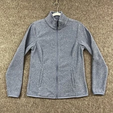Amazon Essentials Fleece Jacket Womens Medium Blue Full Zip Pockets