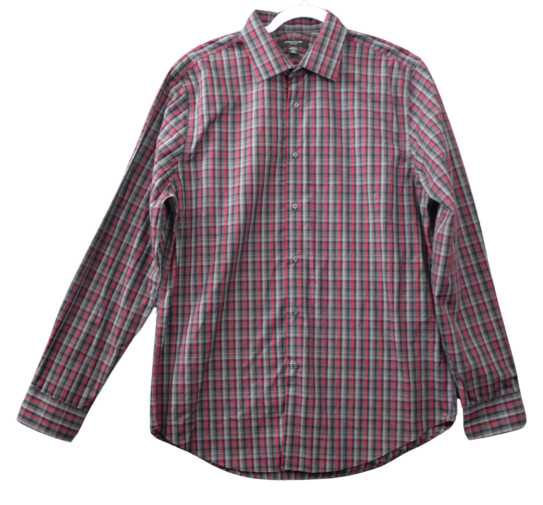 Structure Button Up Shirt Large Fitted 16-16 1/2 34-35 Plaid Long Sleeve Mens | eBay Structure Button Up Shirt Large Fitted 16-16 1/2 34-35 Plaid Long Sleeve Mens | eBay