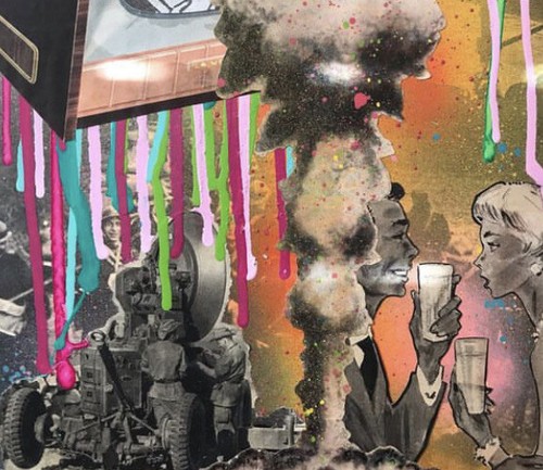 Mixed Media Collage Art By Pete Reilly THR Framed 11 X 14 Living In A Movie - Picture 4 of 4
