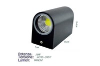 Applique Doppelt Led 10W Schwarz Lampe Kaltlicht Wand Up Down Strahler AußEn