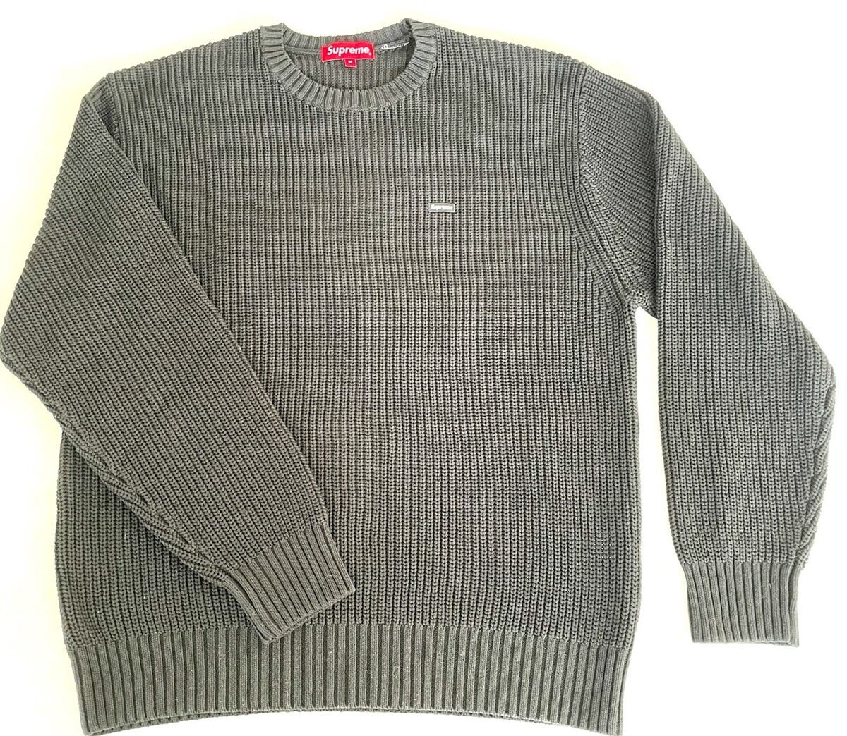 BRAND NEW SUPREME Small Box Logo Black Textured Knit Sweater