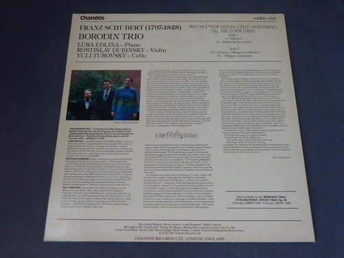 SCHUBERT - PIANO TRIO NO 2 LP, The Borodin Trio, CHANDOS ABRD 1045 - Picture 2 of 4