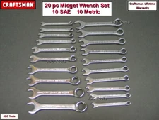 CRAFTSMAN 20 pc Mini Ignition SAE METRIC Midget Wrench Set 10
