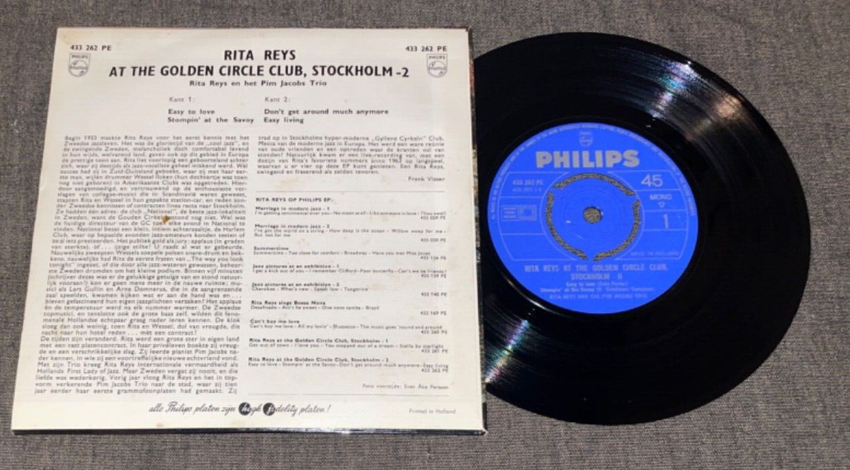 洋楽 RITA REYS - AT THE GOLDEN CIRCLE CLUB Philips 433 262 PE ed1 Rita Reys: Golden Circle Club Stockholm