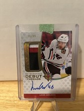 2020-21 UPPER DECK UD ULTIMATE ROOKIE RC AUTO PATCH DEBUT THREADS LUCAS CARLSSON