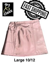 NWT Girls Art Class Faux Leather Skirt Pink Metallic Large 10/12 FAST SHIPPING