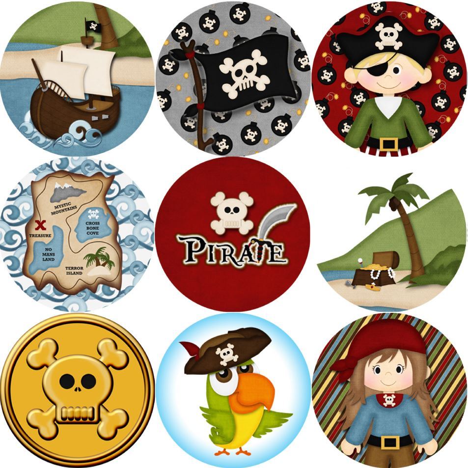 144 Pirate Adventure - Themed Teacher Reward Stickers - Size 30mm