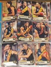 2001 ESP Footy Heroes Richmond Tigers 9 Card Team Set - Richardson, Gale, Bowden