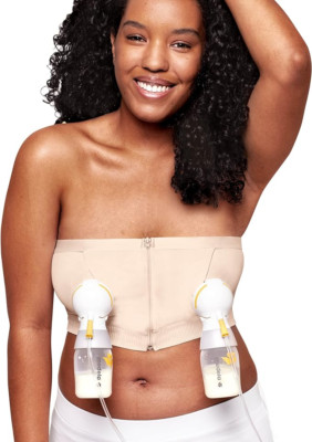 Medela Size XL Hands Free Pumping Bustier Easy Expressing Pumping Bra Chai 2252