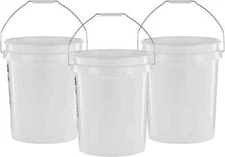 United Solutions 5 Gallon Bucket - 3 Pack, White, Heavy Duty BPA-Free White