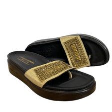 Donald J. Pliner FIFI Slide Sandal in Gold Beading size 7 Narrow