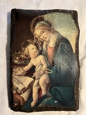 Portret religijny Madonna z Dzieciątkiem na drewnie - Sandro Botticelli
