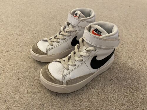 NIKE Blazer Mid ‘77 High Top Trainers - White - Kids Size 10 - Good Condition - Picture 1 of 10