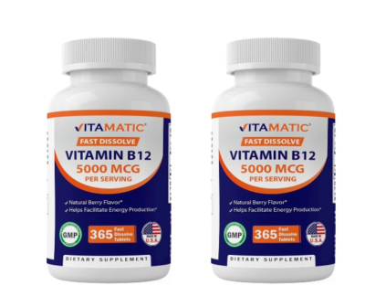 Vitamatic Vitamin B12 5000 mcg Fast Dissolve 2X365 Tabs NonGMO/No Gluten |  eBay