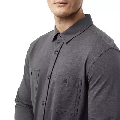 Fantastica camicia da uomo 32 gradi a maniche lunghe con bottoni, grigia, taglia L - Foto 2 di 2
