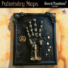 palmistry astrology hand maps pagan wiccan witchcraft magic altar gothic decor