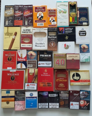cigarette pieces Empty cigarette and cigars packs old, vintage 35 pieces #28