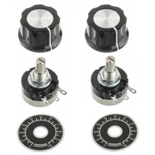 2x RV24YN20S 10K Potentiometer Single Turn Carbon Film Rotary Taper knob C547