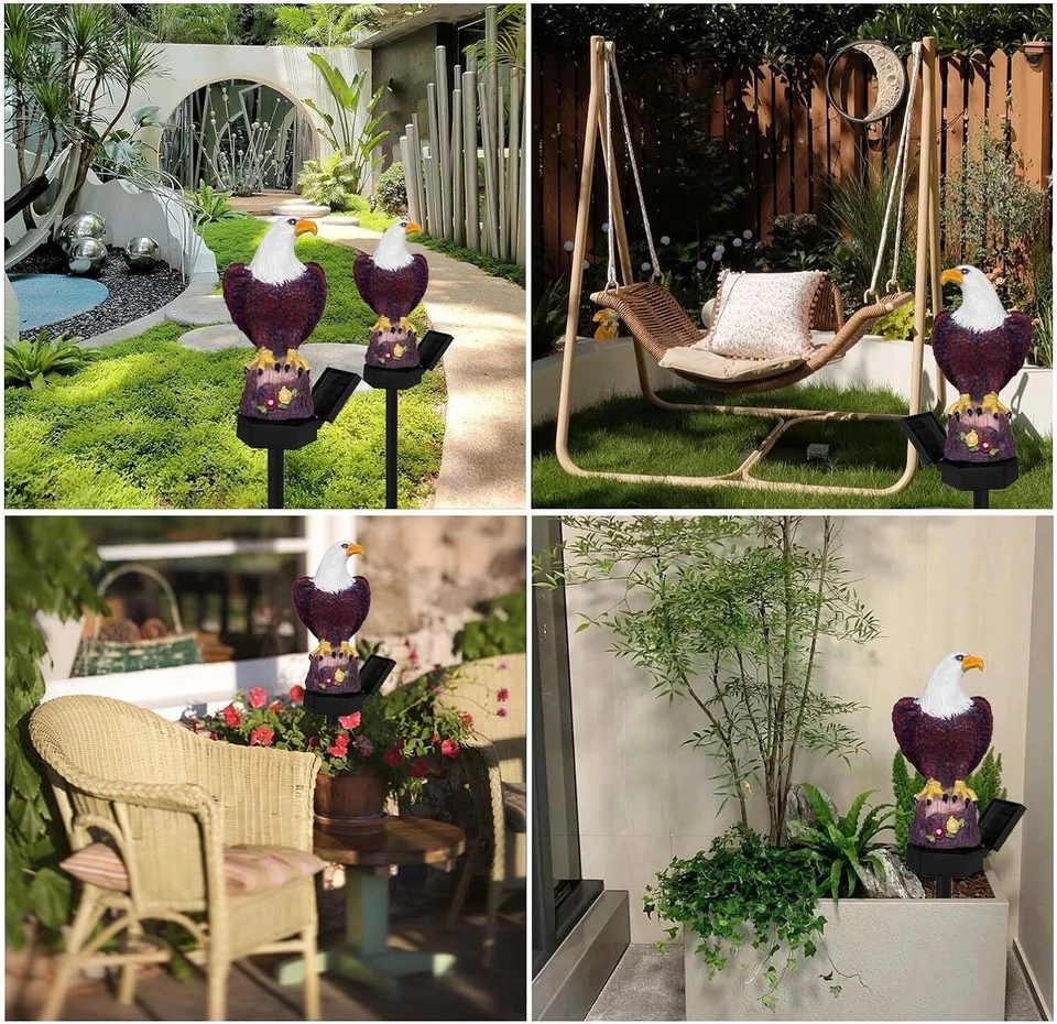 Eagle Solar Garden Lights,Eagle Statue Eagle Decor Garden Solar Light Outdoor De - Image 3 of 4