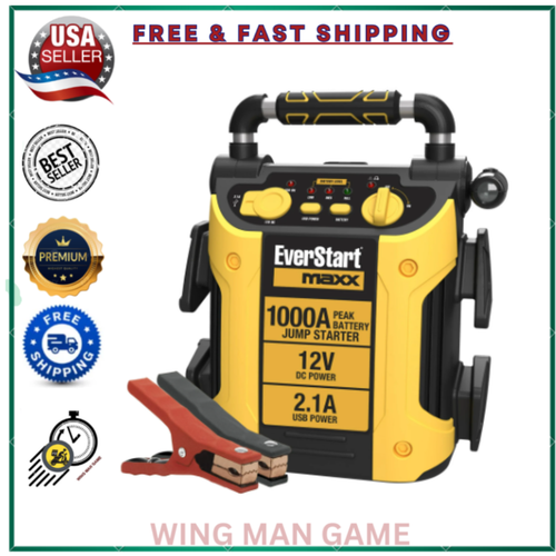 Power Booster Pack Jump Starter Box Charger Battery Portable Heavy Duty