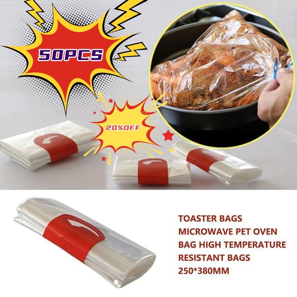 50×Large Roasting Bags Kitchen Microwave Oven Cooking Meat DIY Fish